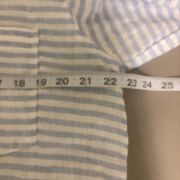 CP Shades striped 100% Linen coastal boyfriend button tunic shirt Medium coastal - Picture 8 of 9